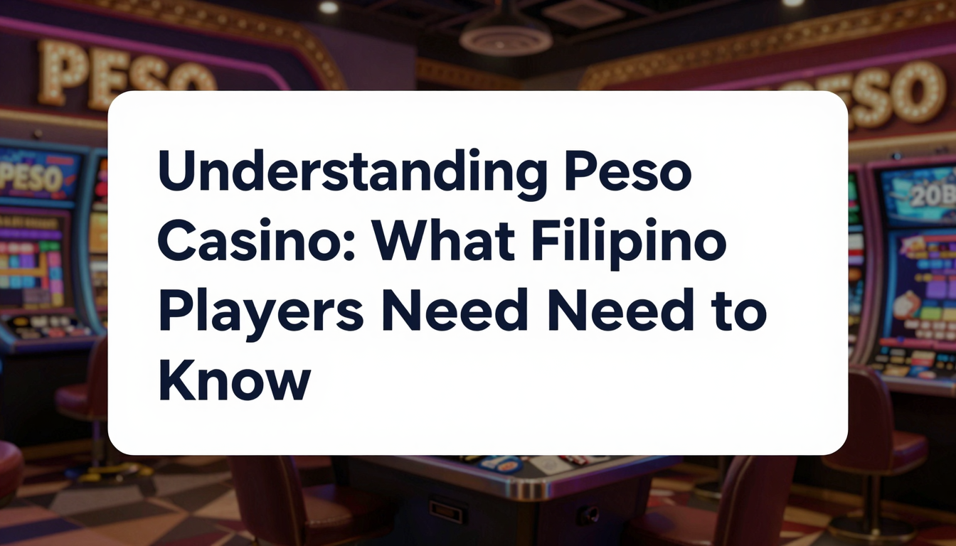 Understanding Peso Casino: What Filipino Players Need to Know