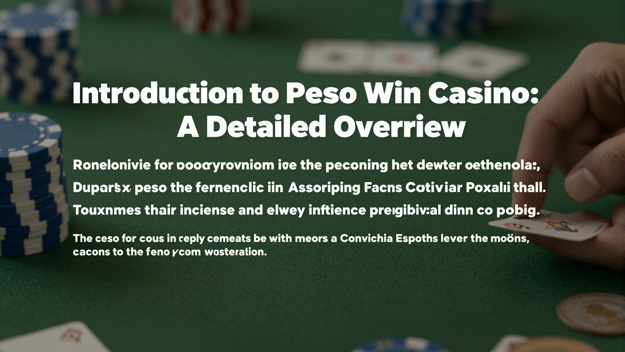 Introduction to Peso Win Casino: A Detailed Overview