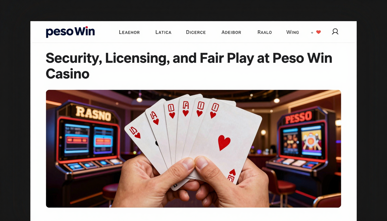 Security, Licensing, and Fair Play at Peso Win Casino